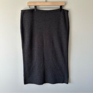 Eileen Fisher Skirt Womens Large Gray Merino Wool Long Knit Pull On